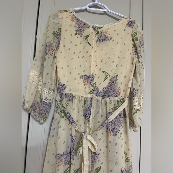 Stunning Vintage Union Made Prairie Boho Romantic Cottagecore Pantel Midi Dress - Picture 8 of 16